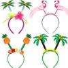 JOVITEC 4 Pcs Hawaiian Party Headband Felt Luau Head Boppers Palm Tree Flamingo Pineapple Hats for Tropical Themed Celebrations Summer Favors Supplies view 1