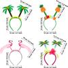 JOVITEC 4 Pcs Hawaiian Party Headband Felt Luau Head Boppers Palm Tree Flamingo Pineapple Hats for Tropical Themed Celebrations Summer Favors Supplies view 4