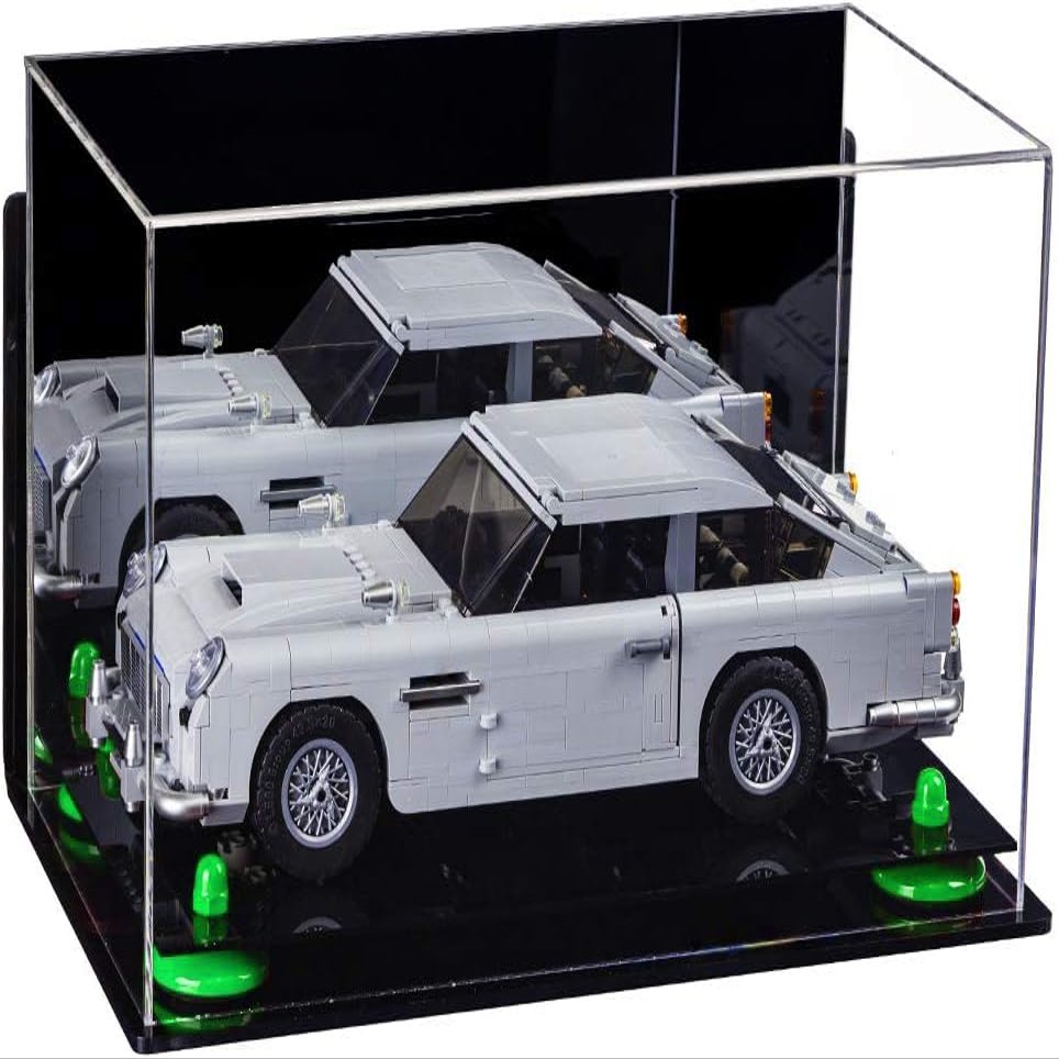 Better Display Cases Versatile Acrylic Display Case - Medium Rectangle Box with Mirror, Wall Mount and Orange Risers 14" x 8" x 8.5" (A011-OR)