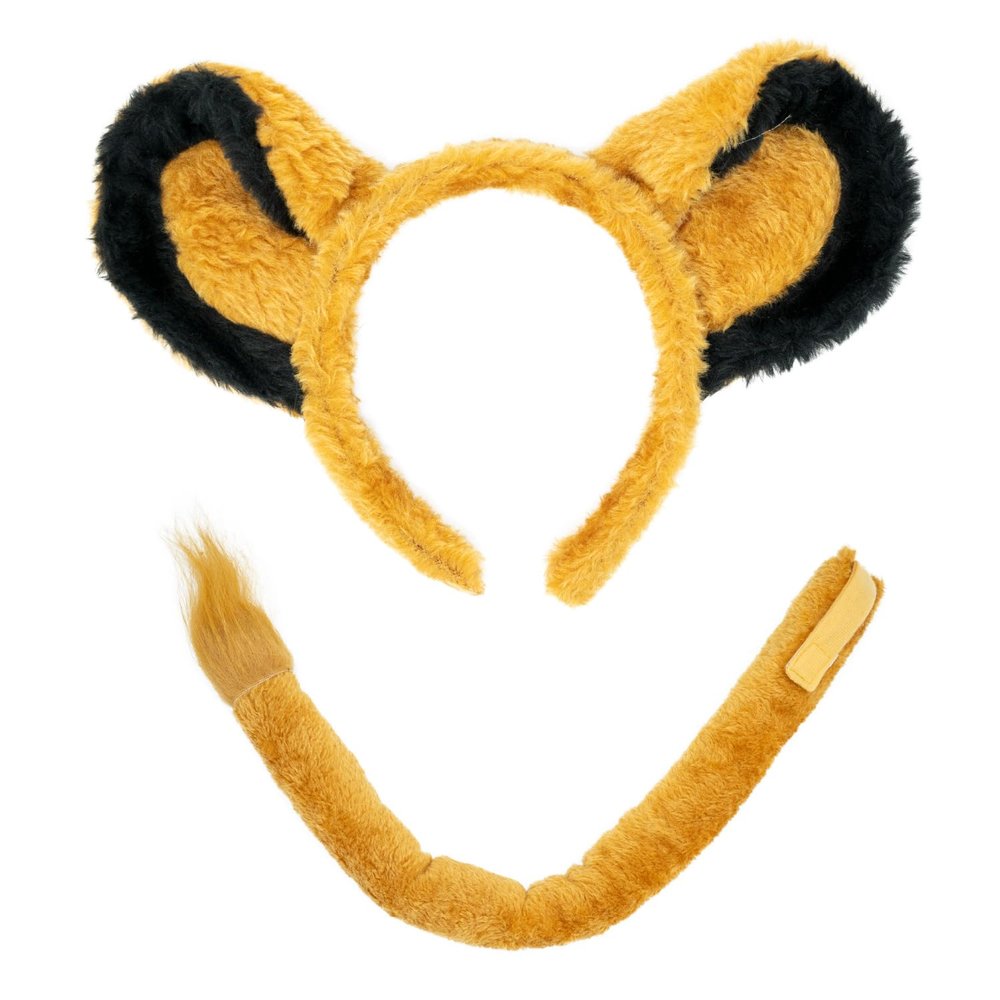 Squirrel Products Lion Headband Ears and Tail Costume Accessory Set - Fits Adults and Kids