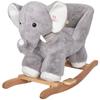 JOON Olli Ride-On Rocking Horse Elephant with Polkadot Scarf, Great for Childhood Development, Soft Materials Wooden Construction, Fun Musical Sounds, for Boys or Girls 1-3 Years Old, Gray-White view 1