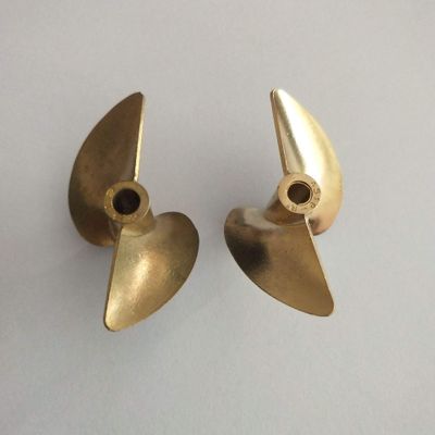 PerfectPlaza Propellers 1Pair Brass 4519 Left & Right Propeller Dia 45mm P1.9 for 4mm or 4.76mm Shaft RC Boat (1pair propellers for 4.76mm Shaft)