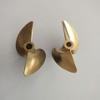 PerfectPlaza Propellers 1Pair Brass 4519 Left & Right Propeller Dia 45mm P1.9 for 4mm or 4.76mm Shaft RC Boat (1pair propellers for 4.76mm Shaft) view 1