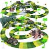Dinosaur Toys,Create A Dinosaur World Road Race,Flexible Track Playset and 2 pcs Cool Dinosaur car for 3 4 5 6 Year & Up Old boy Girls Best Gift view 1