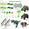 Dinosaur Toys,Create A Dinosaur World Road Race,Flexible Track Playset and 2 pcs Cool Dinosaur car for 3 4 5 6 Year & Up Old boy Girls Best Gift view 2