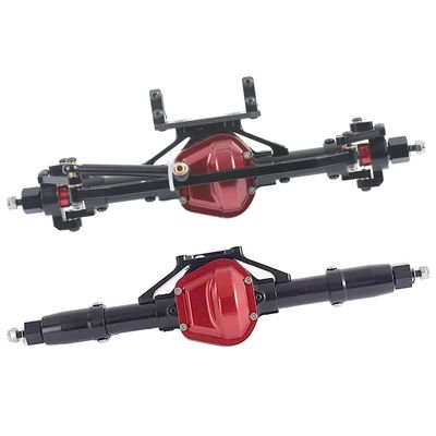 RZXYL Aluminum Alloy Front and Rear Axle and Universal Driveshafts Set for 1/10 RC Crawler Car Axial SCX10 (Black)