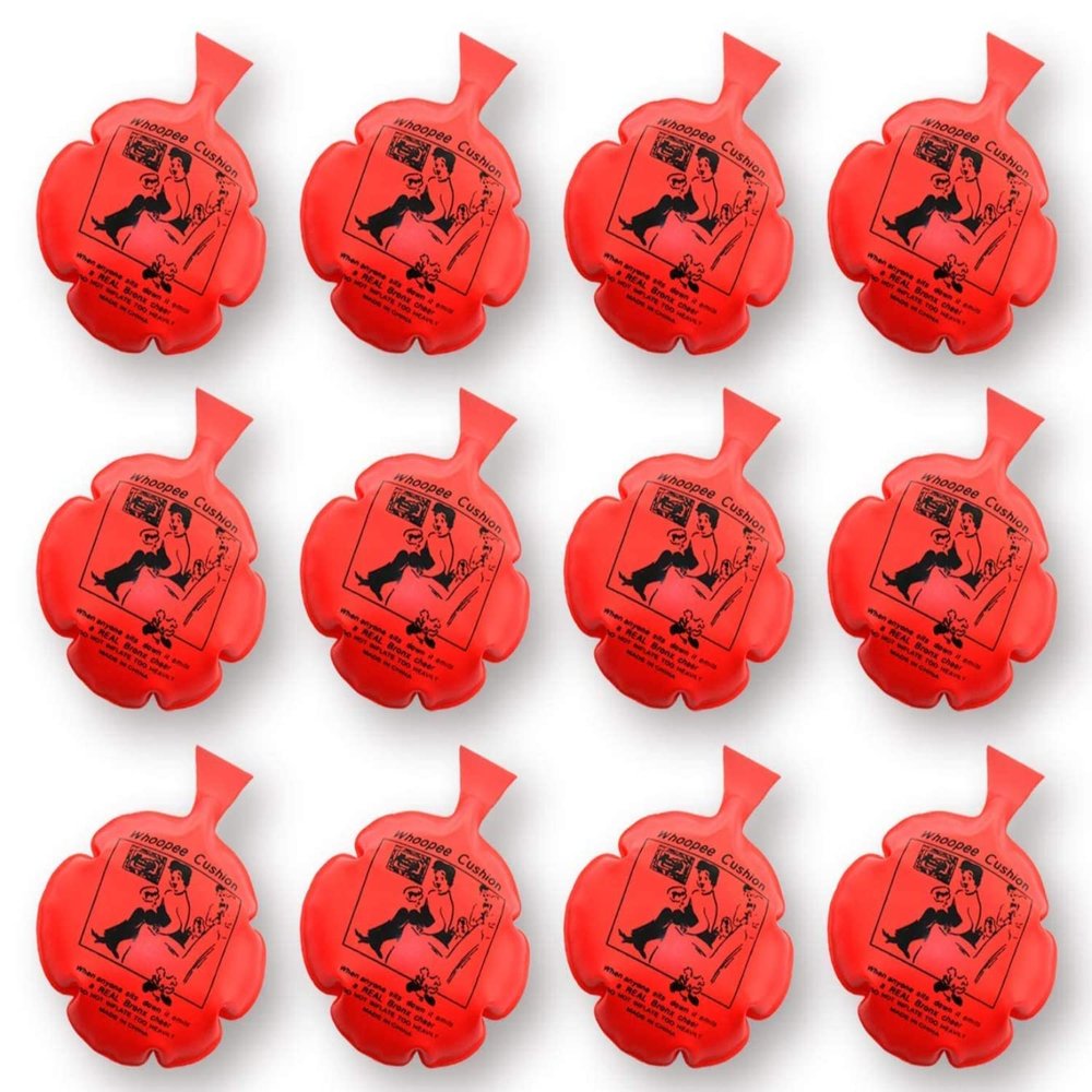 12 Pack Whoopee Cushions, 4 Inch Party Favors, No Automatic Inflation, Novelty Trick Joke Gift and Toy for Kids Children Adults Office Home