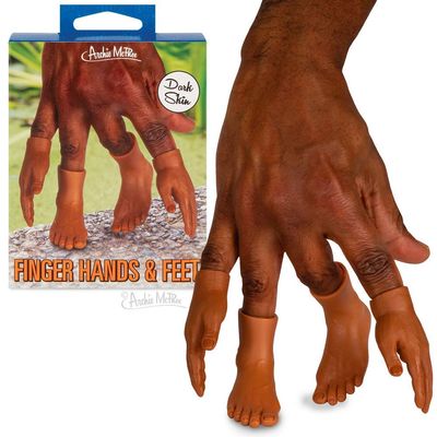 Accoutrements Finger Hands & Feet Dark Skin Tone Finger Puppet Set!