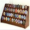 flag connections 4 Rows 40 Challenge Coin Casino Chip Display Case Rack Holder Stand for Table Shelf Desk Walnut view 1