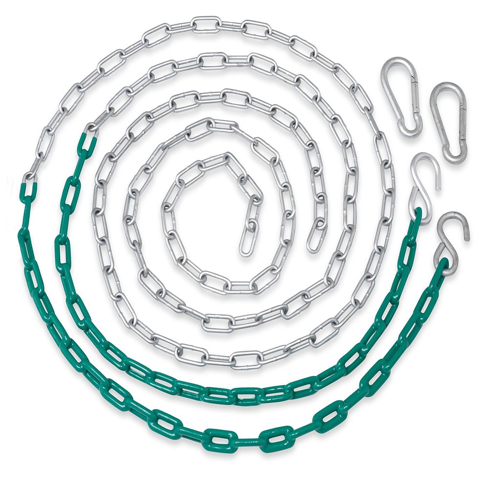 Backyard Belt Swings | Swing Seat Treehouse Accessories | Tree Swing Anti-Rust Chains Plastic Coated with Snap Hooks Heavy Duty - Playground Swing Set Accessories and Replacement| Many Colors