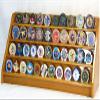 flag connections 4 Rows 40 Challenge Coin Casino Chip Display Case Rack Holder Stand for Table Shelf Desk Oak view 1