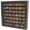 flag connections Lockable Military Challenge Coin Casino Chip Display Case Cabinet Rack, Real Glass Door, COIN26-BLA view 1
