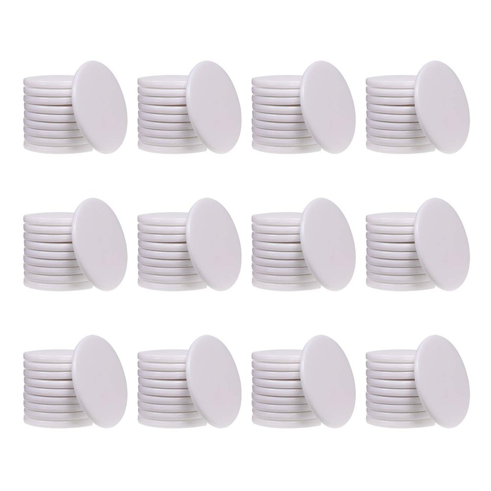 Shapenty 25mm/1 Inch Small Plastic Disks Chip Discs Markers for Number Practice and Poker Chips Game Tokens with Storage Box,120PCS (White)