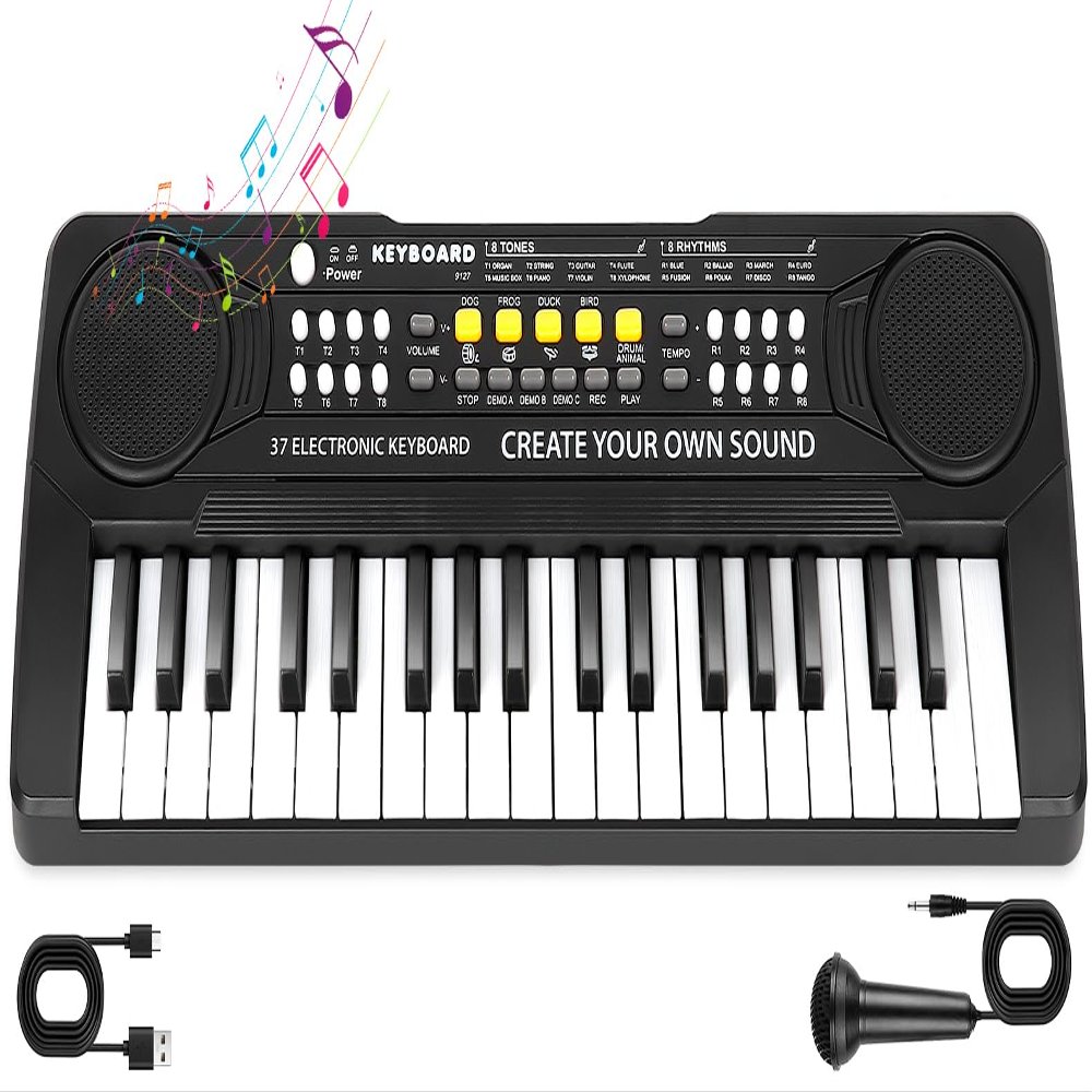 37 Key Upgrade Piano Keyboard for Kids Musical Toys for 3 4 5 6 Year Old Girls Keyboards Pianos for Beginners with Microphone for 3+ Year Old Boys Girls Gifts