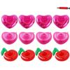 AOUTACC Float Drink Holders for Pool, 12 Pack Heart Inflatable Beverage Floats Cup Coasters with Mini Air Pump view 1