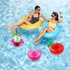 AOUTACC Float Drink Holders for Pool, 12 Pack Heart Inflatable Beverage Floats Cup Coasters with Mini Air Pump view 3