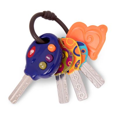 B. toys LucKeys Blue Pretend Play Toy Car Keys Key Fob with Lights & Sounds Interactive Baby Toy Pretend Keys for Babies, Toddlers 10+ Months