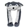 JOYHY Kids Adults Plush Hat Ear Moving Ear Flap Hat with Paw Grey Wolf view 1