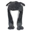 JOYHY Kids Adults Plush Hat Ear Moving Ear Flap Hat with Paw Grey Wolf view 2