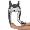 JOYHY Kids Adults Plush Hat Ear Moving Ear Flap Hat with Paw Grey Wolf view 3