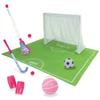 Sophia's Complete Lacrosse, Field Hockey, Soccer, & Basketball Sports Equipment Playset with Turf Mat & Goal for 18 Dolls, Pink/Green view 1