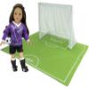 Sophia's Complete Lacrosse, Field Hockey, Soccer, & Basketball Sports Equipment Playset with Turf Mat & Goal for 18 Dolls, Pink/Green view 3