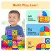 PicassoTiles Magnetic Building Block Quarter Round and Window Set Magnet Construction Toy Educational Kit Engineering STEM Learning Playset Child Brain Development Stacking Blocks Playboards view 4
