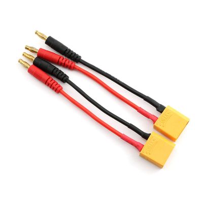 RuiLing 2-Pack XT90 Male Connector to 4.0mm Banana Male Plug Lipo Battery Charger Cable 10CM 14 AWG Silicone Wire Charger Cable Adapter for Remote Control Drones Vehicle Toys