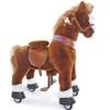 PonyCycle Kids Ride on Horse for Kids Ride on Toys Classic Model U (with Brake/ 36" Height/Size 4 for Age 4-7) Riding Horse Plush Ride on Pony Rideable Horse Walking Animal with Wheels Brown Ux424 view 1
