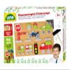Lena 65826 Vehicles, 64 Coloured Parts in Different Shapes, Cork Base Plate, Approx. 28 x 19.5 x 1.4 cm, Nails, Hammer Game for Children from 3 Years view 1