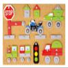 Lena 65826 Vehicles, 64 Coloured Parts in Different Shapes, Cork Base Plate, Approx. 28 x 19.5 x 1.4 cm, Nails, Hammer Game for Children from 3 Years view 2