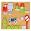 Lena 65826 Vehicles, 64 Coloured Parts in Different Shapes, Cork Base Plate, Approx. 28 x 19.5 x 1.4 cm, Nails, Hammer Game for Children from 3 Years view 4