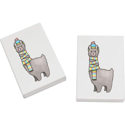 Azeeda 2 x 45mm 'Knitwear Llama' Erasers/Rubbers (ER00021666)