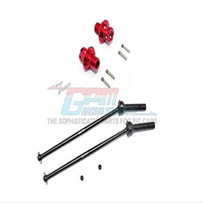 Aluminum Front CVD Drive Shaft + 13mm Hex for Arrma 1:8 KRATON 6S / OUTCAST 6S / NOTORIOUS 6S / KRATON 6S V5 / NOTORIOUS 6S V5 Upgrade Parts -10Pc Set Red