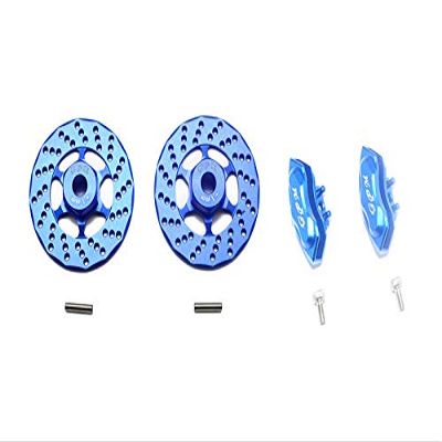 Aluminum Front Or Rear Brake Disk + Brake Caliper For 1/10 Traxxas Ford GT 4-Tec 2.0 83056-4/4-Tec 3.0 93054-4 - 4Pc Set Blue
