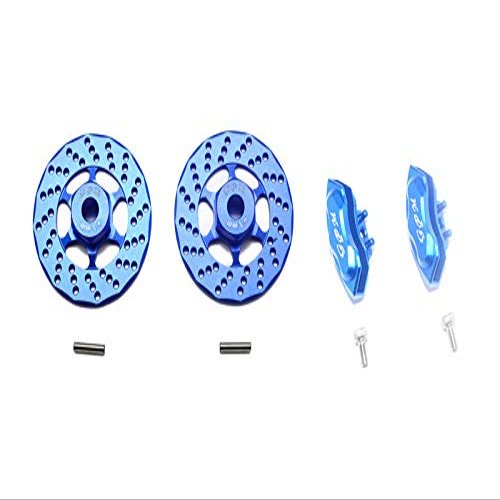 Aluminum Front Or Rear Brake Disk + Brake Caliper For 1/10 Traxxas Ford GT 4-Tec 2.0 83056-4/4-Tec 3.0 93054-4 - 4Pc Set Blue