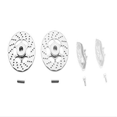 Aluminum Front Or Rear Brake Disk + Brake Caliper For 1/10 Traxxas Ford GT 4-Tec 2.0 83056-4/4-Tec 3.0 93054-4 - 4Pc Set Silver