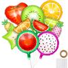 30 Pieces Dancing Fruit Birthday Decorations Tropical Fruit Balloons Aluminum Foil Balloons Tutti Fruitage Party Decorations for Birthday Party Favors, 2 Sizes view 1