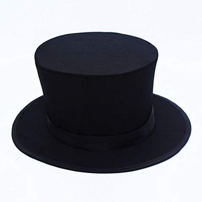 icechan Black Magic Folding Spring Hat Stage Magic Tricks Appearing/Vanishing Objects Hat Accessories Gimmick Magician Folding Top Hat