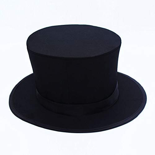 icechan Black Magic Folding Spring Hat Stage Magic Tricks Appearing/Vanishing Objects Hat Accessories Gimmick Magician Folding Top Hat