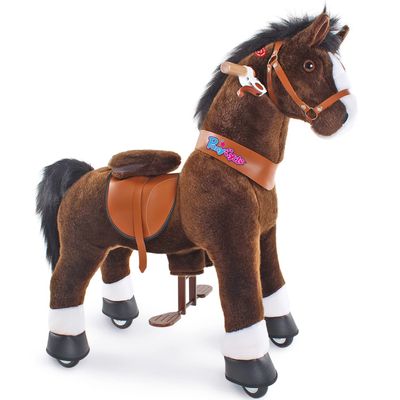 PonyCycle Ride on Horse for Kids 4-7 Riding Large Horses Toys Riding Pony Gifts (36" Height/Size 4) Giddy up Spirit Toys Ride on Pony Walking Animal Classic Model U Chocolate Brown Ux421 with Brake