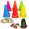 3 in 1 Carnival Games Set, Soft Plastic Cones Cornhole Bean Bags Ring Toss Games for Carnival Kids Birthday Party Indoor Outdoor Games Supplies view 1