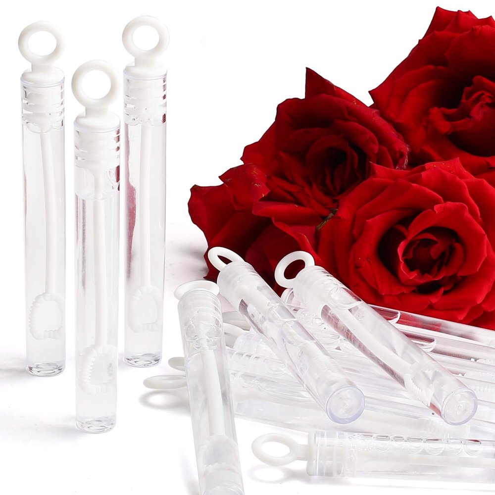 112 Pack Mini Wedding Bubble Wand (White Circle Style), Ideal Party Favors for Anniversaries, Celebration Supplies, Valentines Day, Pool Parties, Family Reunion, and Great Gift for Couple Boy Girl