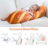 Wepop 32 in 3D Simulation Bread Shape Pillow Soft Lumbar Baguette Back Cushion Funny Food Plush Stuffed Toy view 3