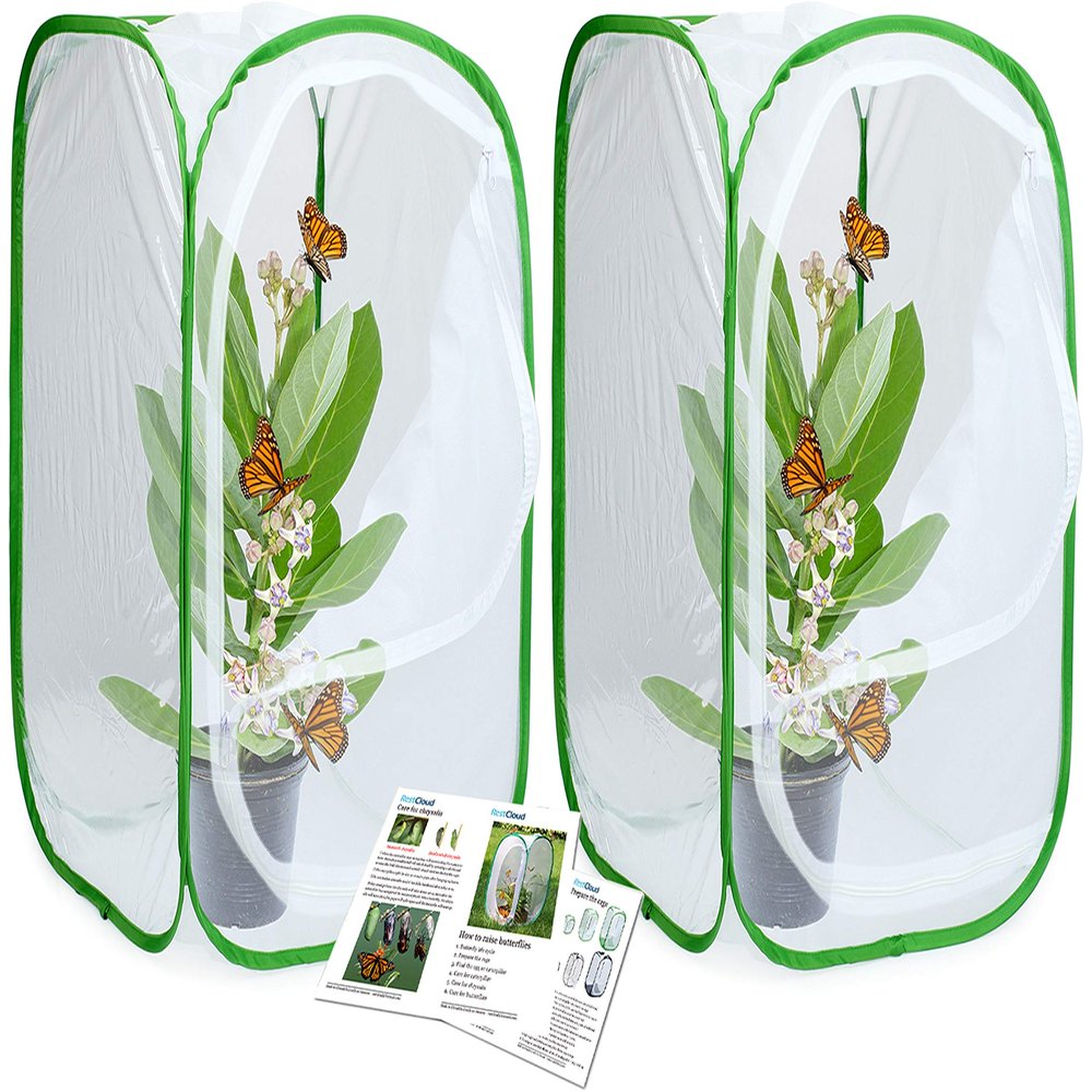 24" Insect and Butterfly Habitat Monarch Butterfly Enclosure for Caterpillars Pop Up 24 Inches Tall Pack of 2
