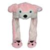 JOYHY Kids Adults Plush Hat Ear Moving Ear Flap Hat with Paw Pink Wolf view 1