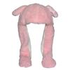 JOYHY Kids Adults Plush Hat Ear Moving Ear Flap Hat with Paw Pink Wolf view 2