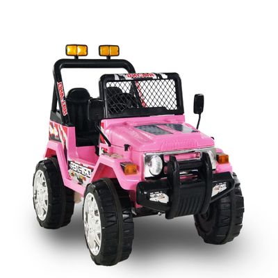 First Drive Wrangler Truck - 12v Dual Motor Kids Electric Ride-On Car with Remote Control, MP3 Playback, Aux Cord, Premium Wheels (Pink)