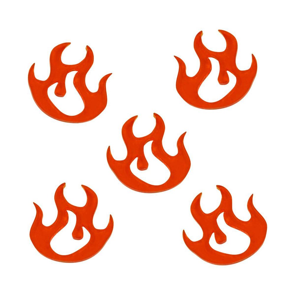 LITKO Large Fire Tokens, Fluorescent Amber (5)