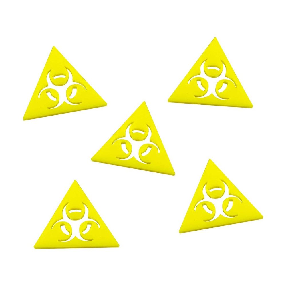 LITKO Large Bio Hazard Tokens, Yellow (5)
